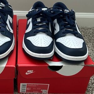 Nike Dark Blue and White Dunk Low